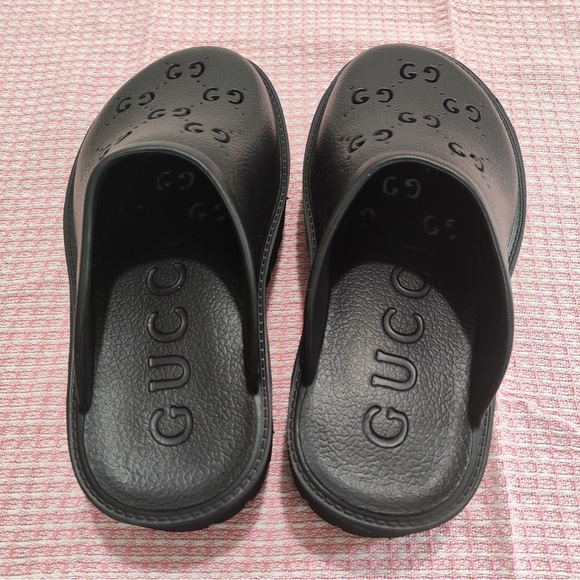 Gucci All Black Slip On Mule Clog Chunky Platform Sole - Picture 3 of 7